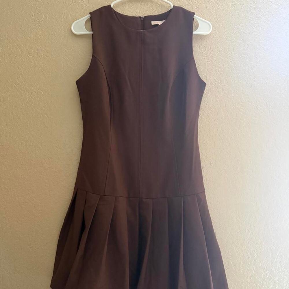 Bebop brown pleated mini dress